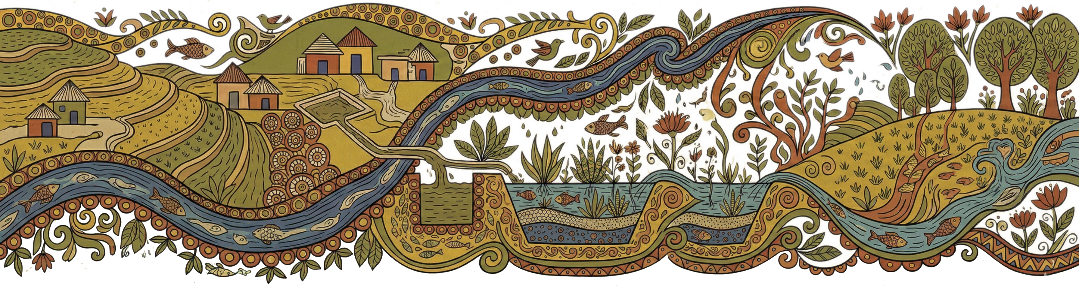 Rural liquid waste management illustration